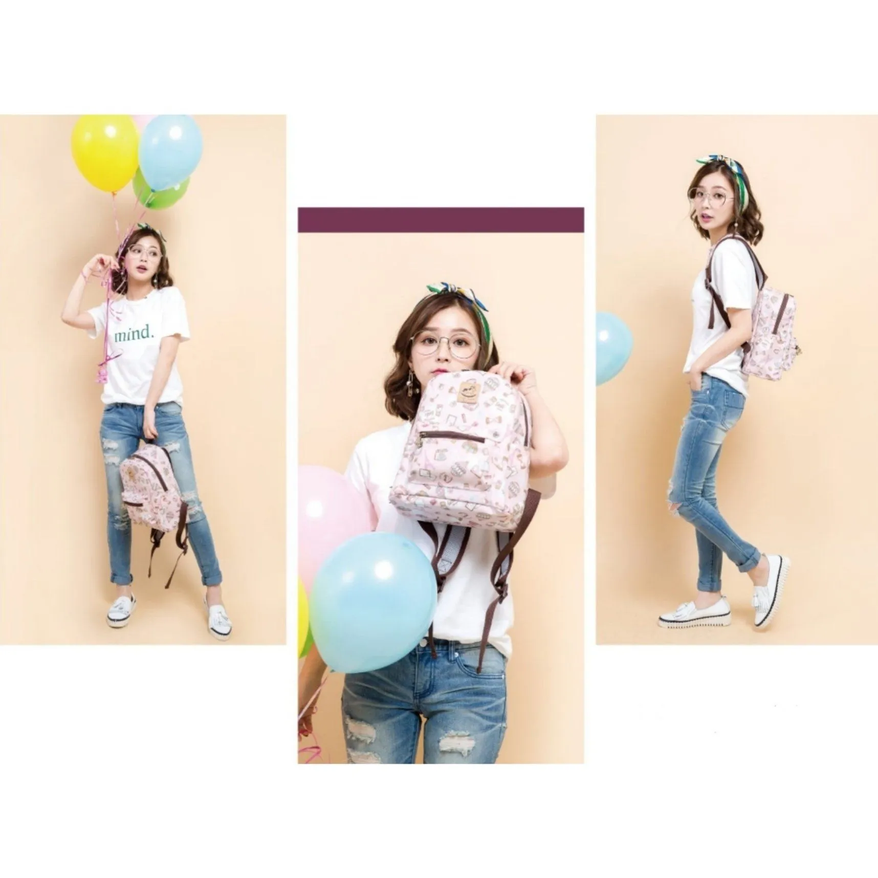 Purple & Pink Tartan Plaid Small Backpack