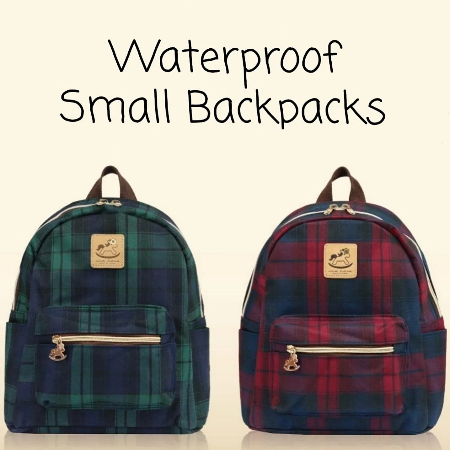 Purple & Pink Tartan Plaid Small Backpack