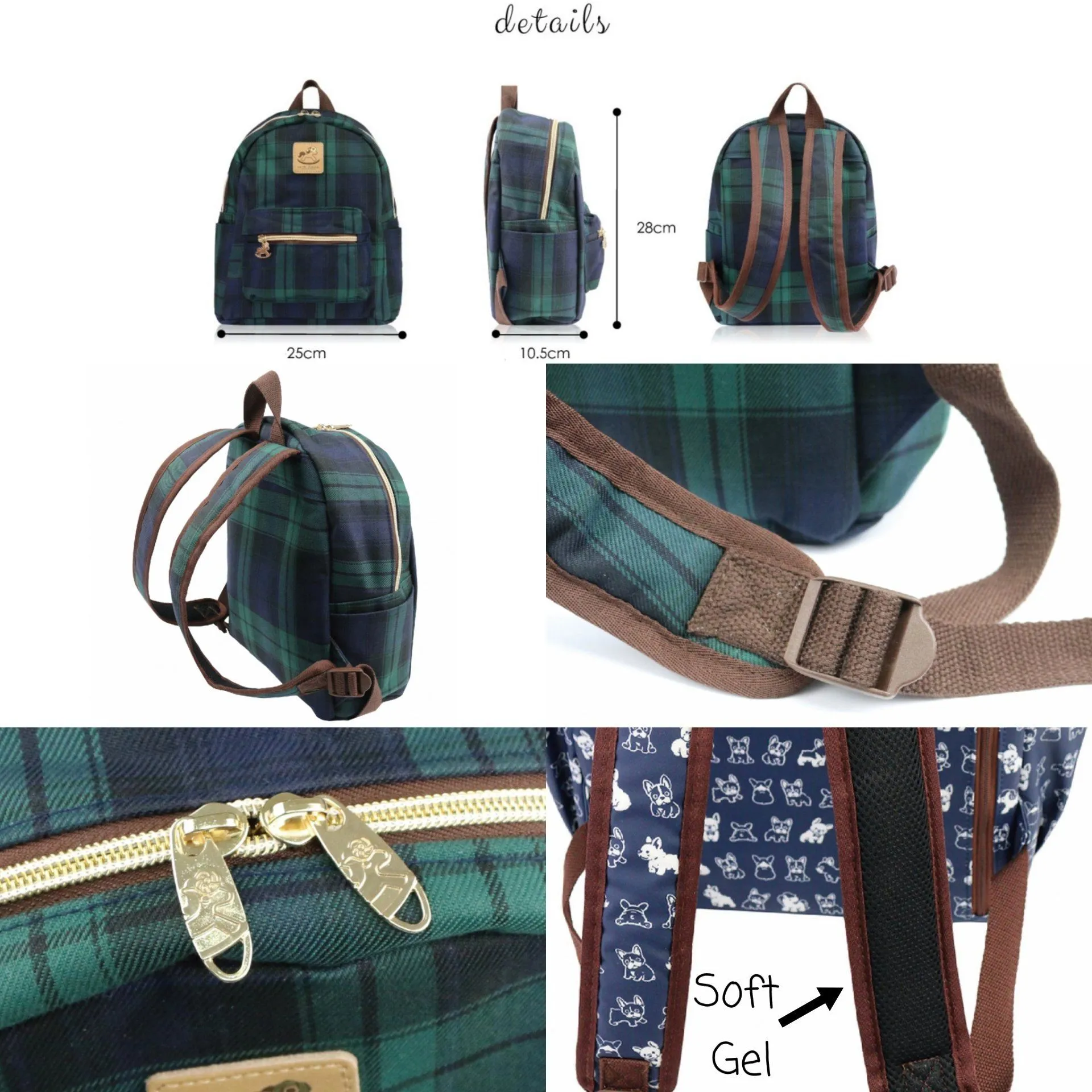 Purple & Pink Tartan Plaid Small Backpack