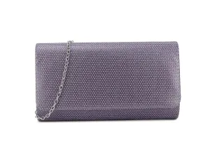Purple Glitter Embellished Coloured Clutch Bag