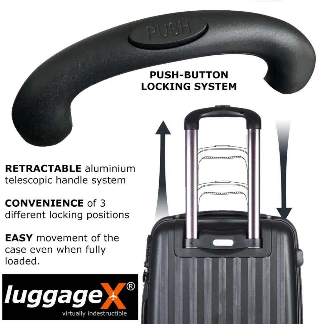 Purple Suitcase Set of 3 Hard Shell Luggage X 4 Double Spinner Wheels
