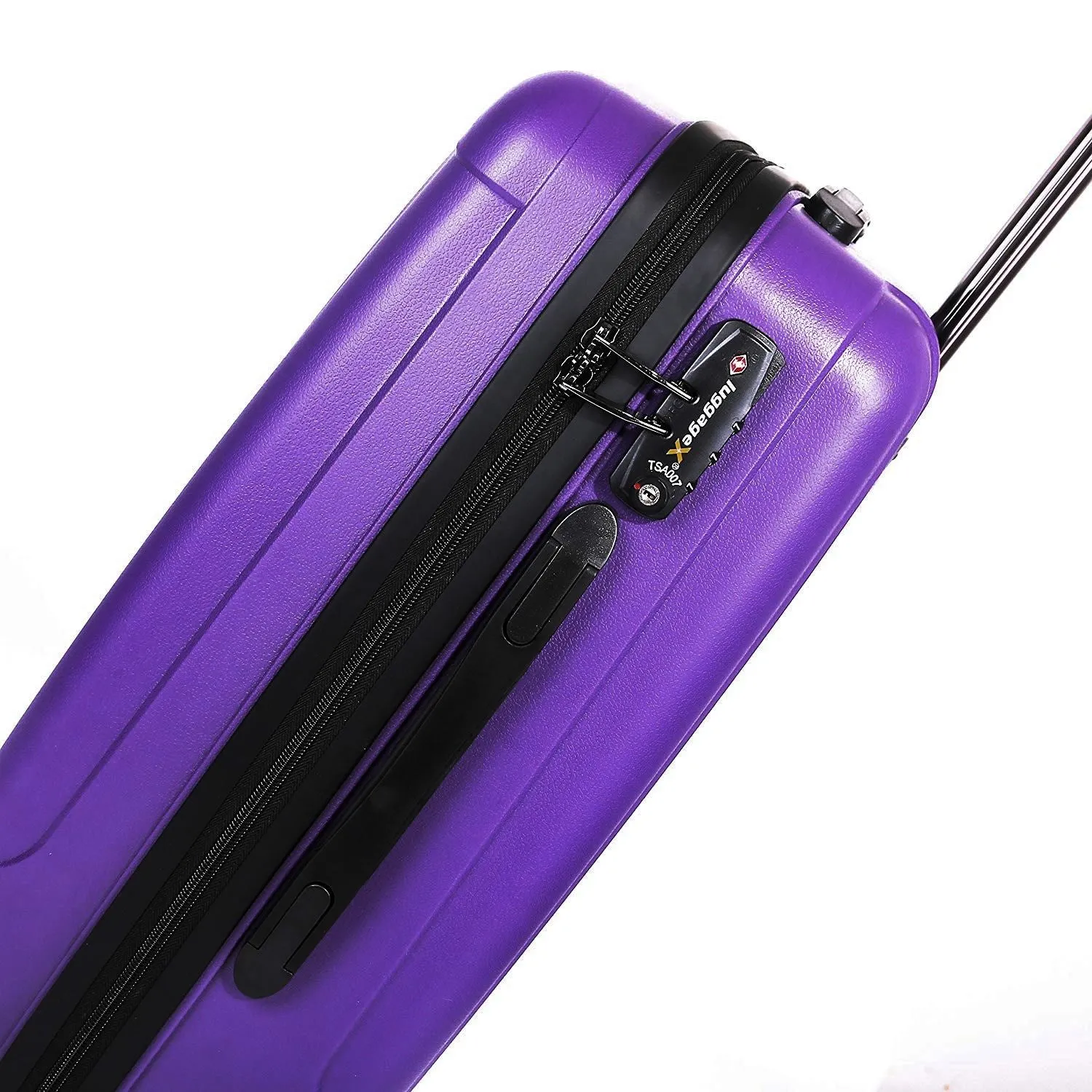 Purple Suitcase Set of 3 Hard Shell Luggage X 4 Double Spinner Wheels