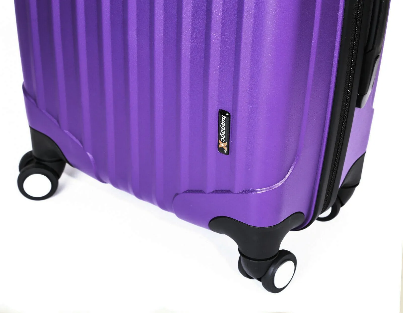 Purple Suitcase Set of 3 Hard Shell Luggage X 4 Double Spinner Wheels