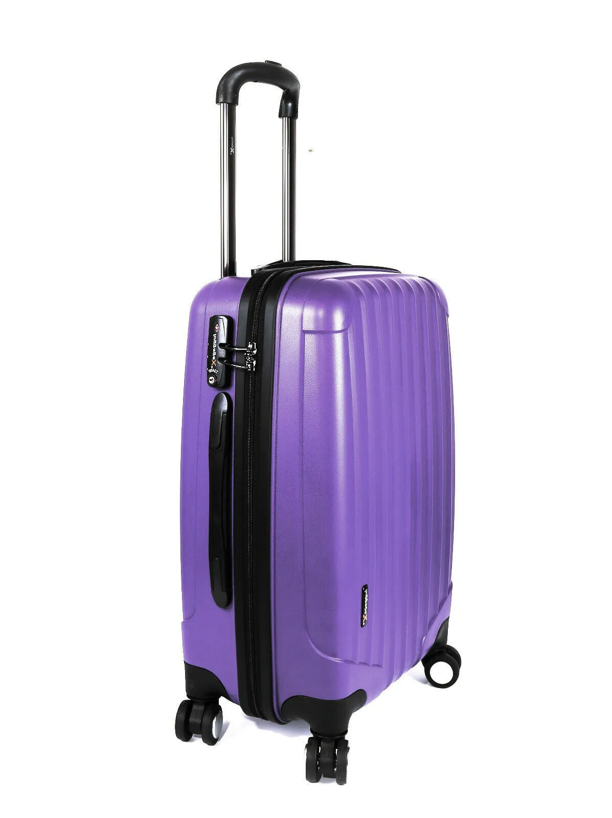 Purple Suitcase Set of 3 Hard Shell Luggage X 4 Double Spinner Wheels