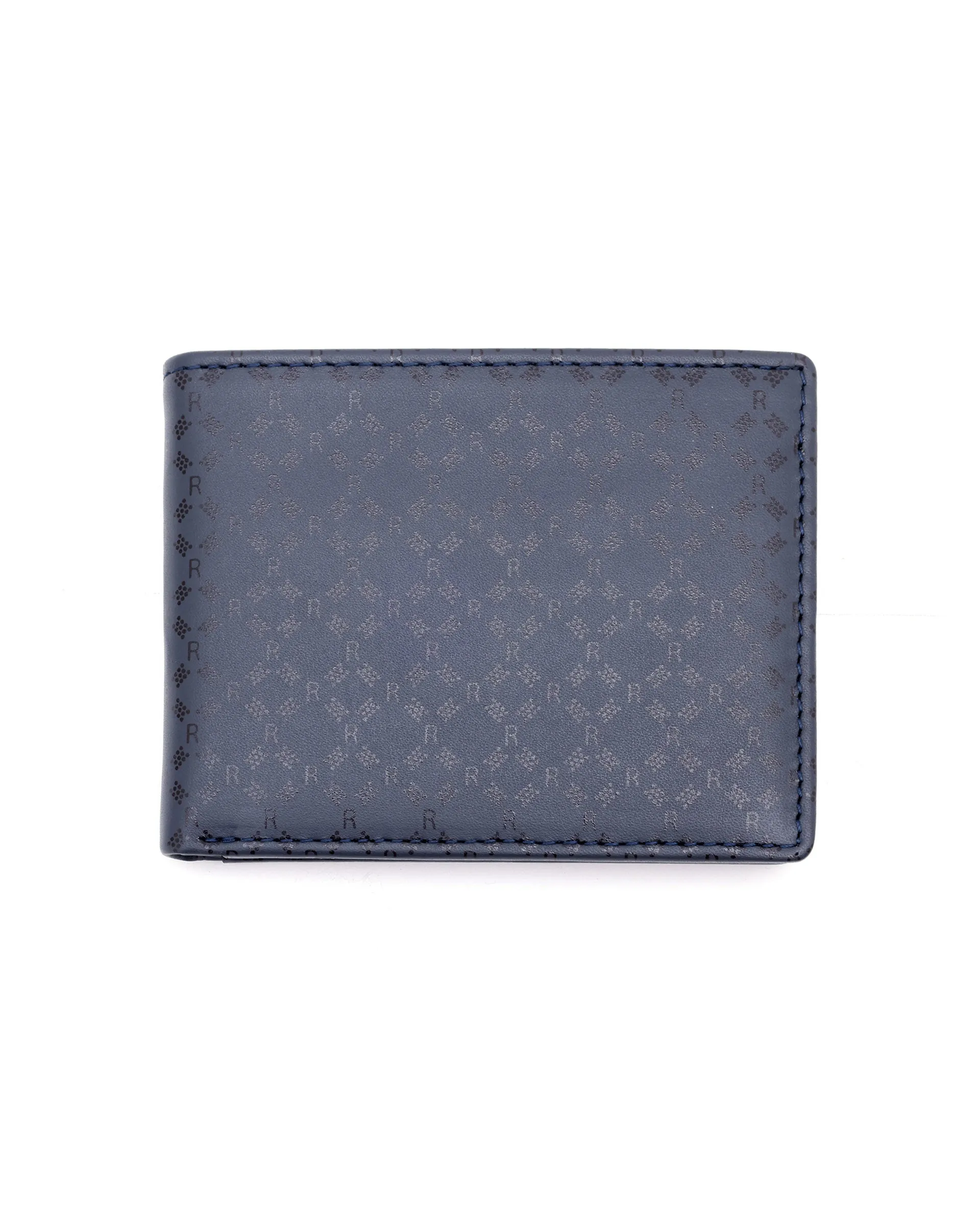 Rare Rabbit Men's Bamb Blue Bi-Fold Slim RFID Embossed Wallet