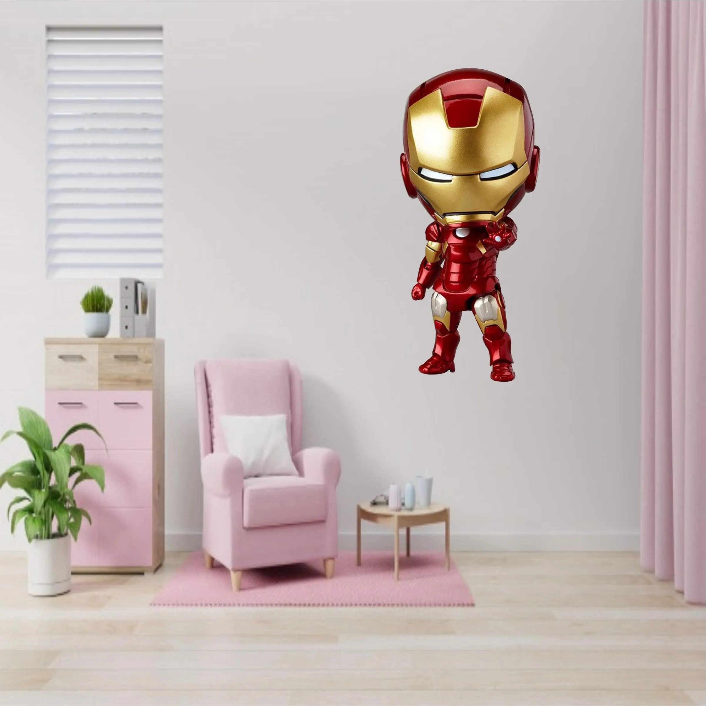 RATHOR Enterprises Sticker Chibi Iron Man Wall Sticker | Decorative Wall Sticker for Living Room, Bedroom, Office, Hall and Home Decor