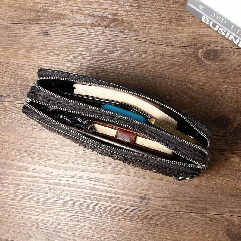 Real Leather Men's Envelope Clutch Bag