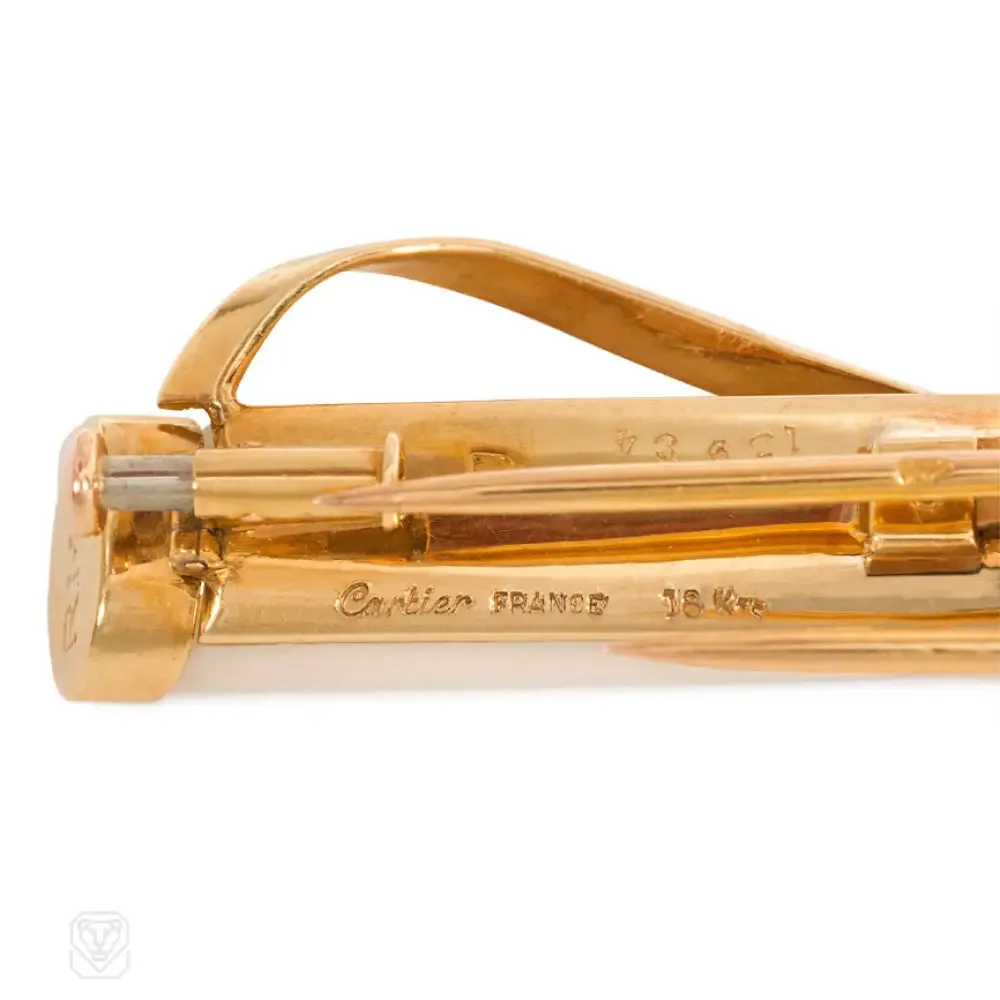 Retro gold golf bag brooch. Cartier, Paris