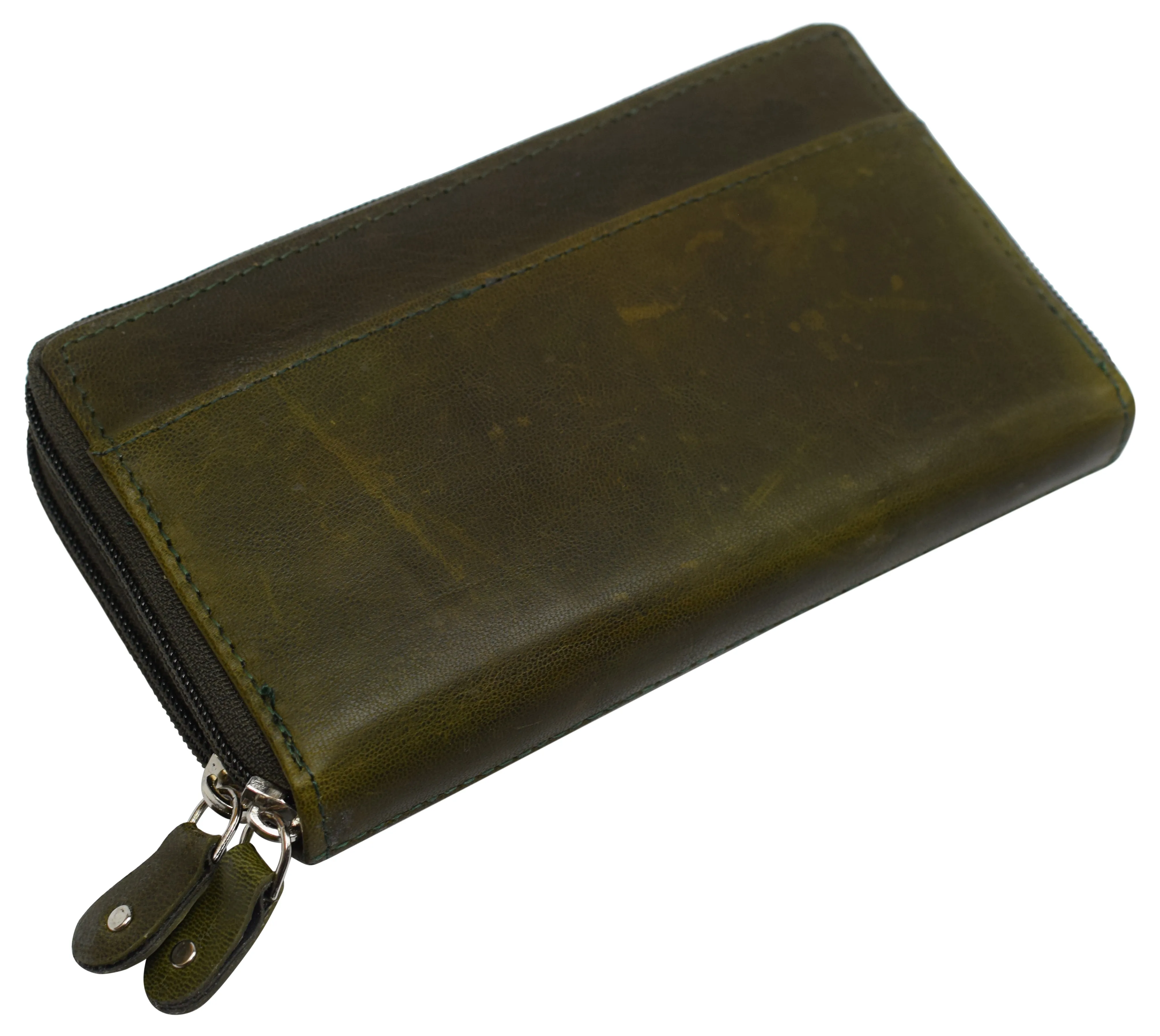 RFID Blocking Cellphone Wallet for Women Dual Zipper Long Purse with Removable Checkbook Holder