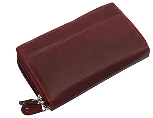 RFID Blocking Cellphone Wallet for Women Dual Zipper Long Purse with Removable Checkbook Holder