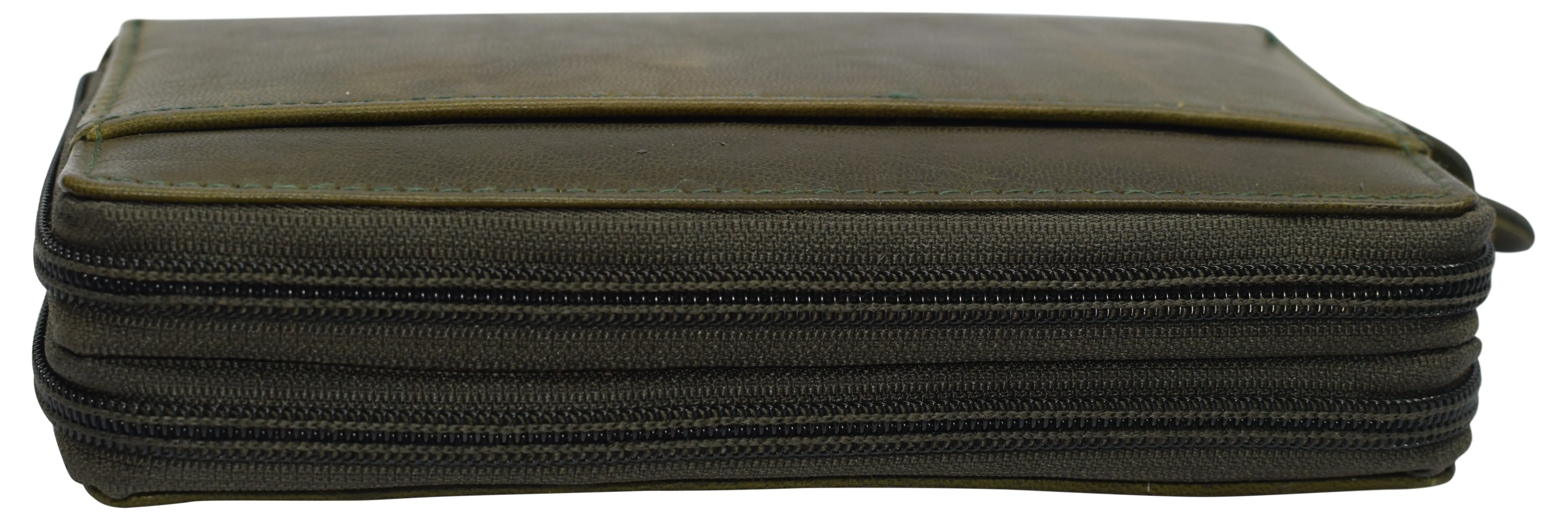 RFID Blocking Cellphone Wallet for Women Dual Zipper Long Purse with Removable Checkbook Holder