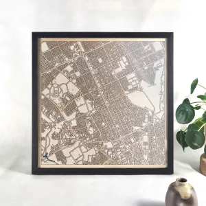 Riyadh Wooden Map