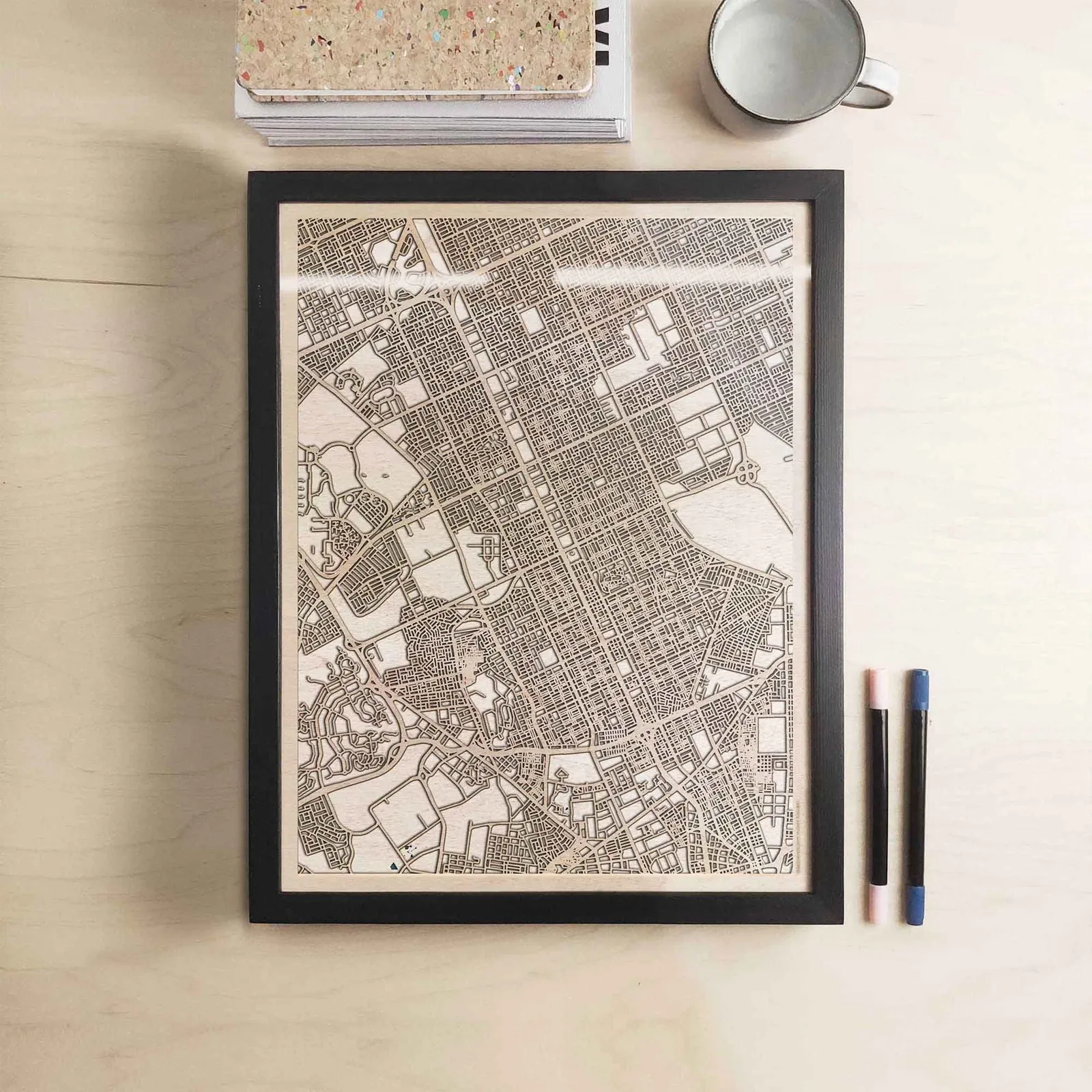Riyadh Wooden Map