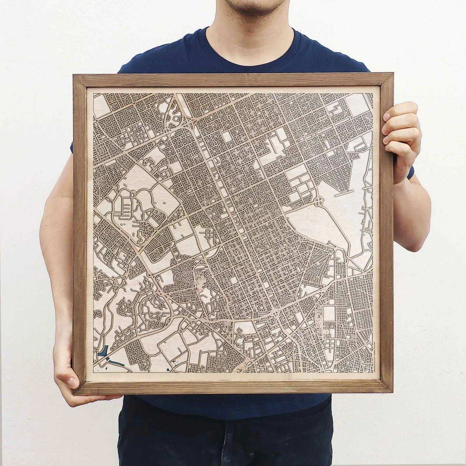 Riyadh Wooden Map