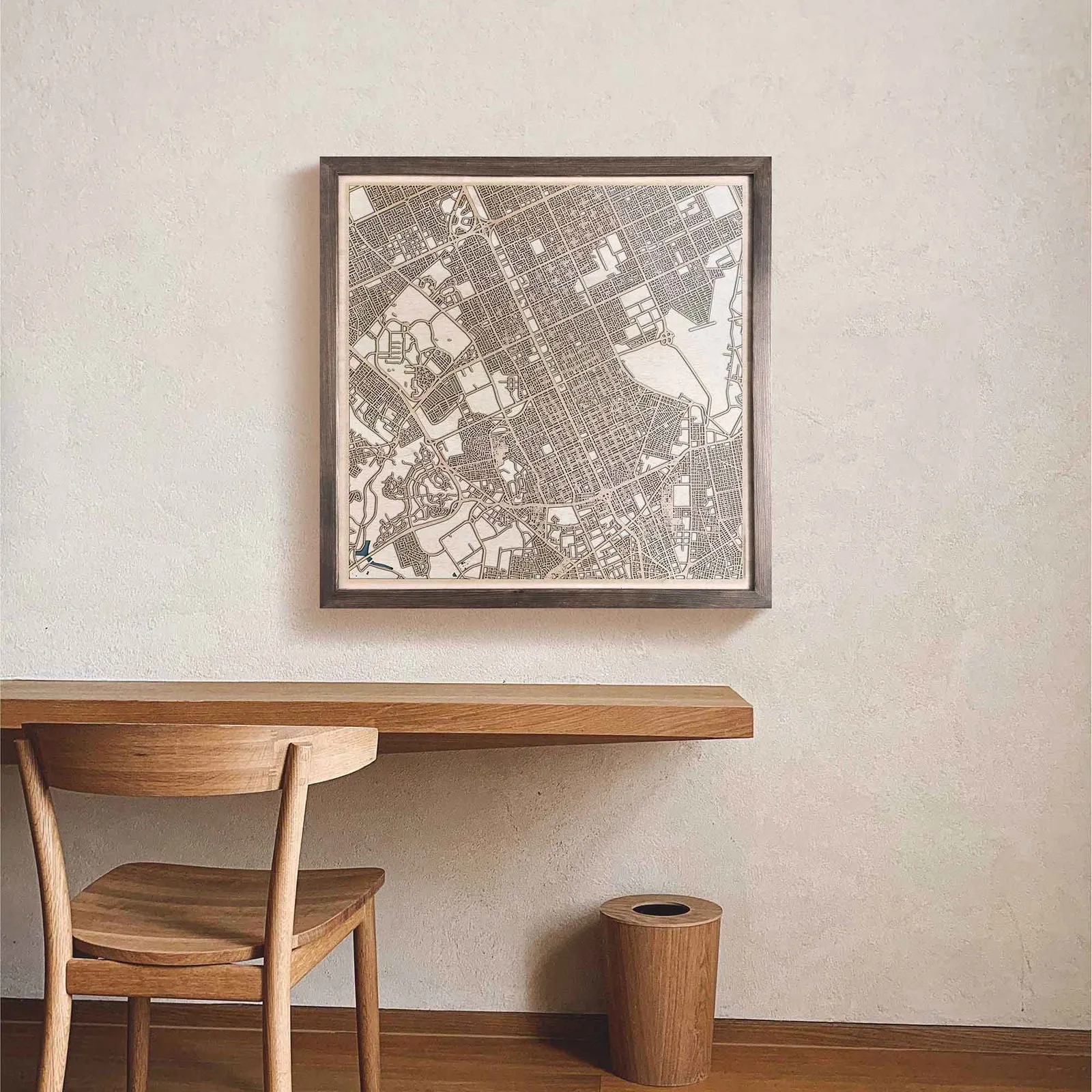 Riyadh Wooden Map