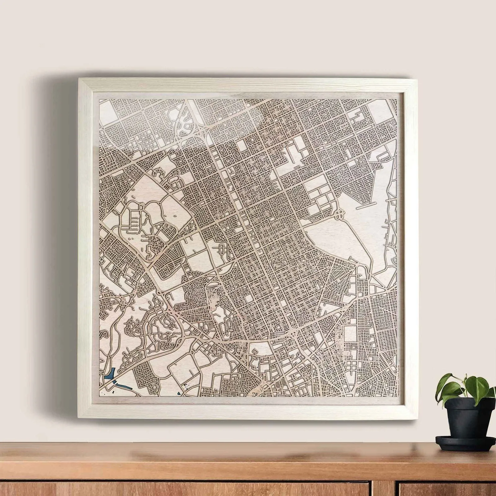 Riyadh Wooden Map