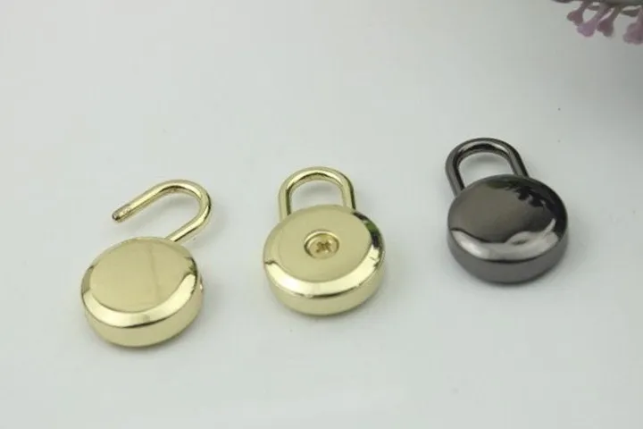 Round Keyless Switch Padlock 28mm Charm Organizer Luggage Hardware Gold Closure Small Bag Clutch Metal Accessories Wholesale