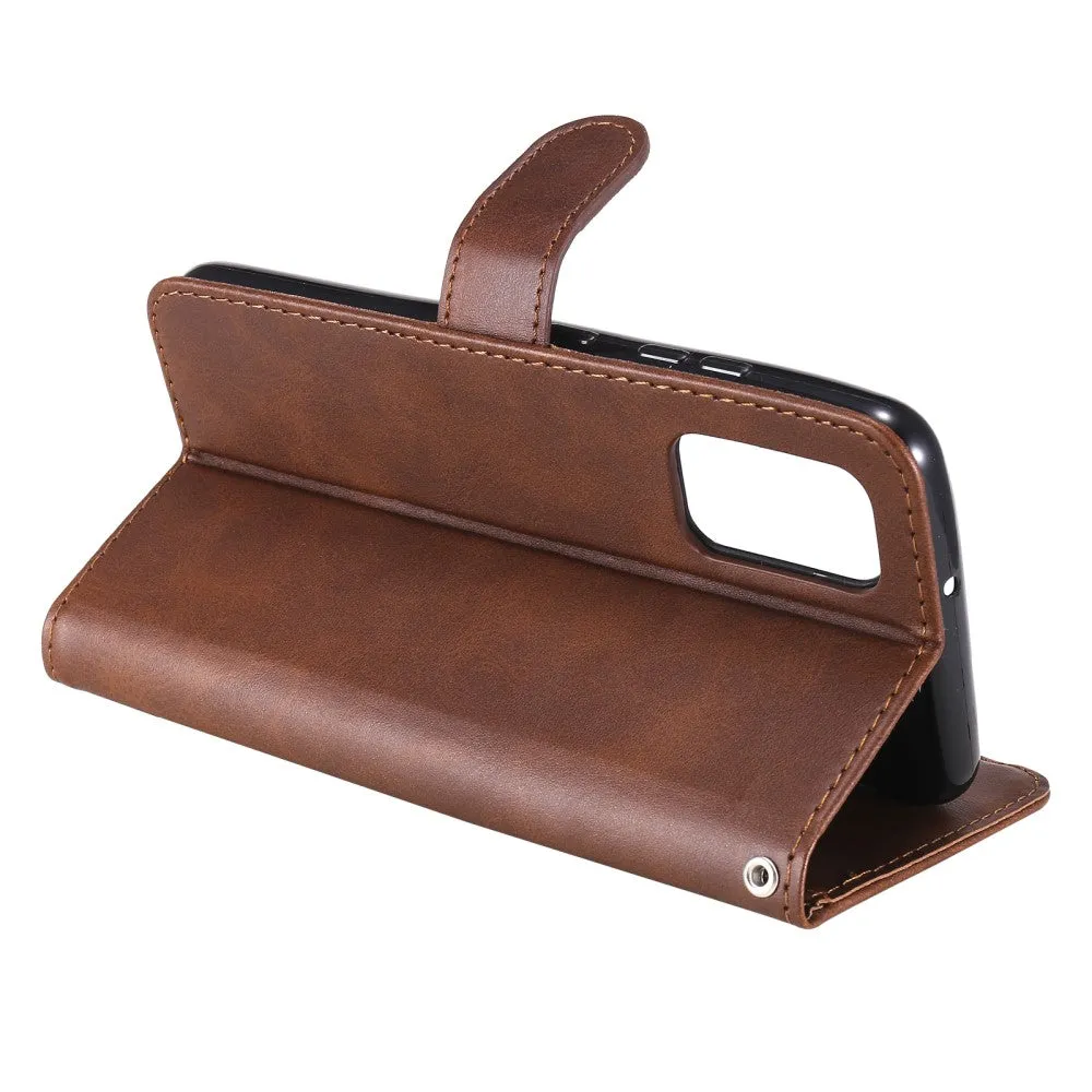 Samsung Galaxy A32 (4G) Leather Case Flip Cover with Zipper - Brown