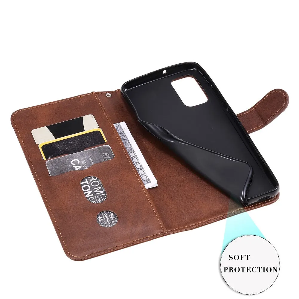 Samsung Galaxy A32 (4G) Leather Case Flip Cover with Zipper - Brown