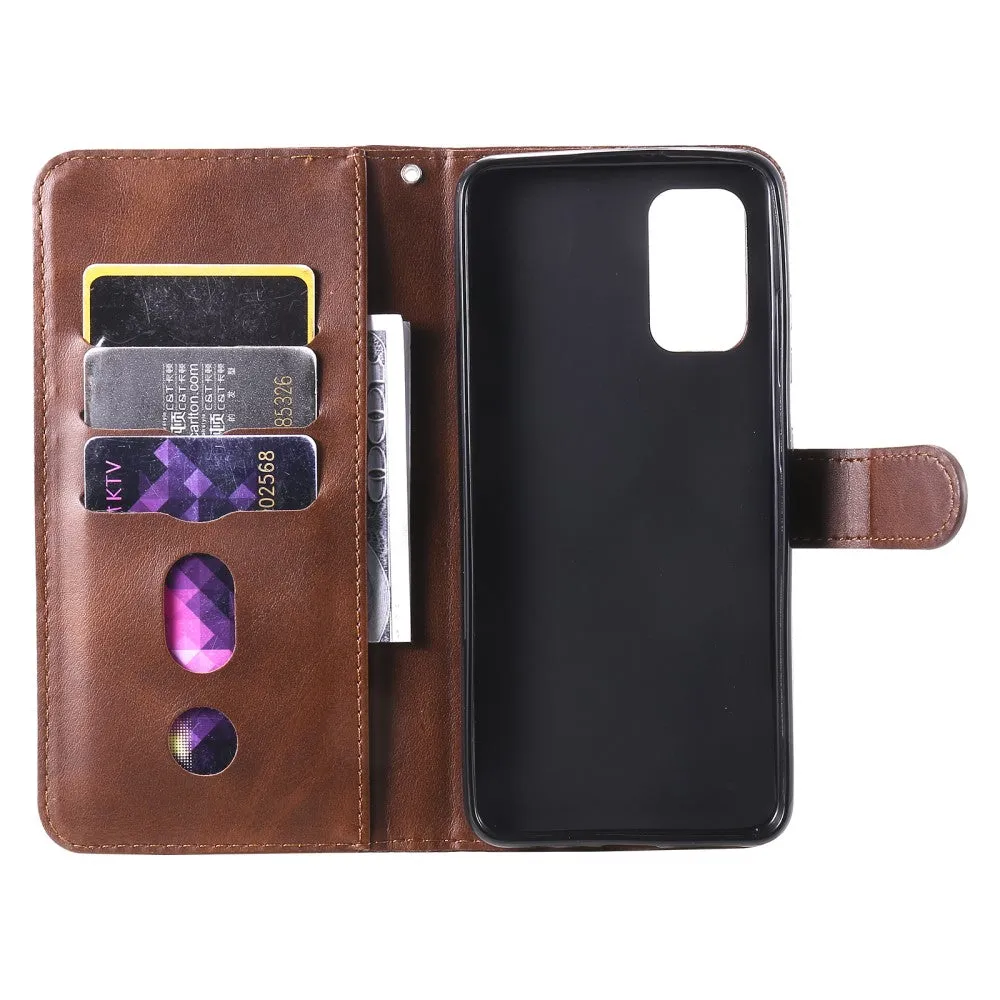 Samsung Galaxy A32 (4G) Leather Case Flip Cover with Zipper - Brown