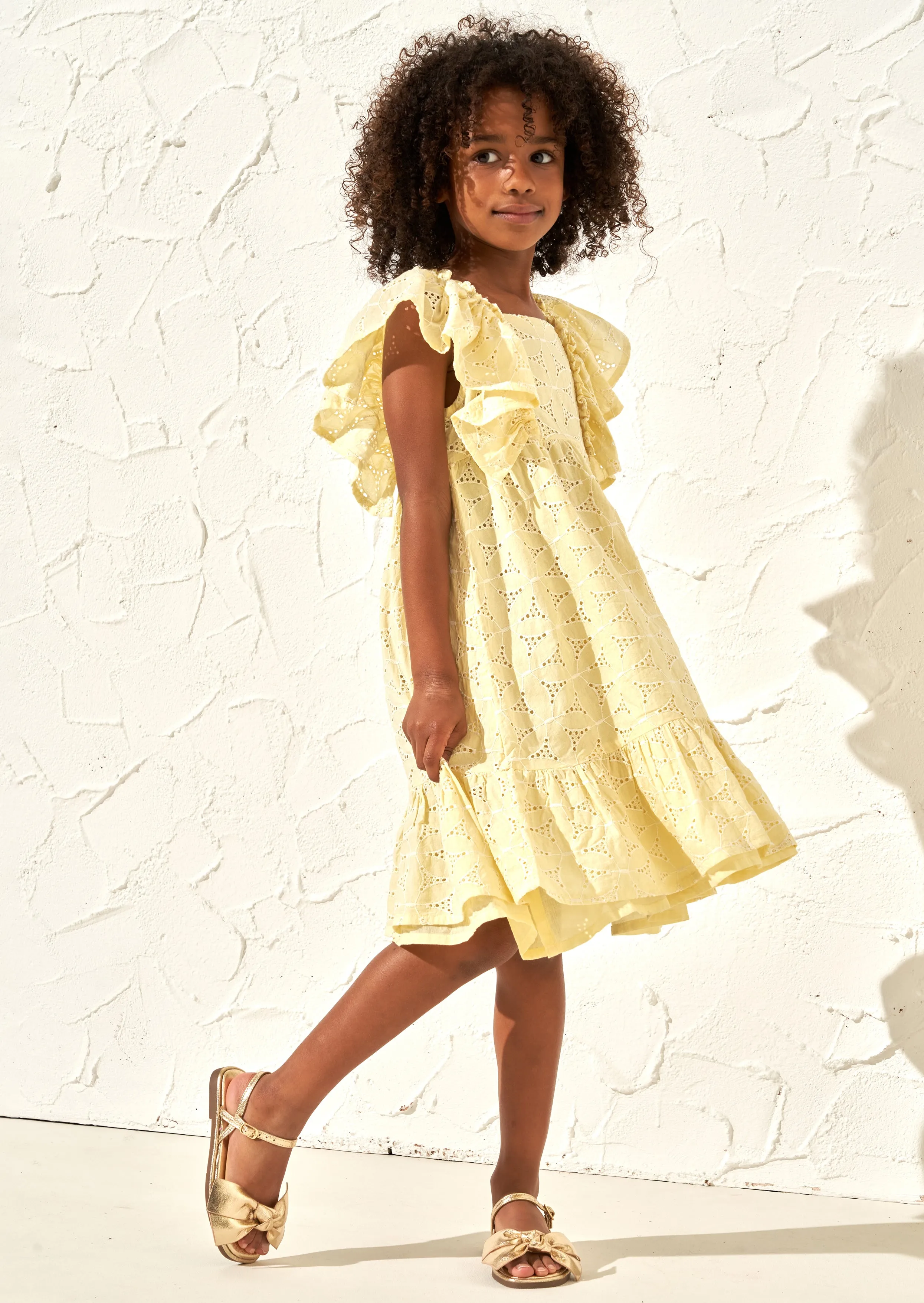Sara Lemon Broderie Dress