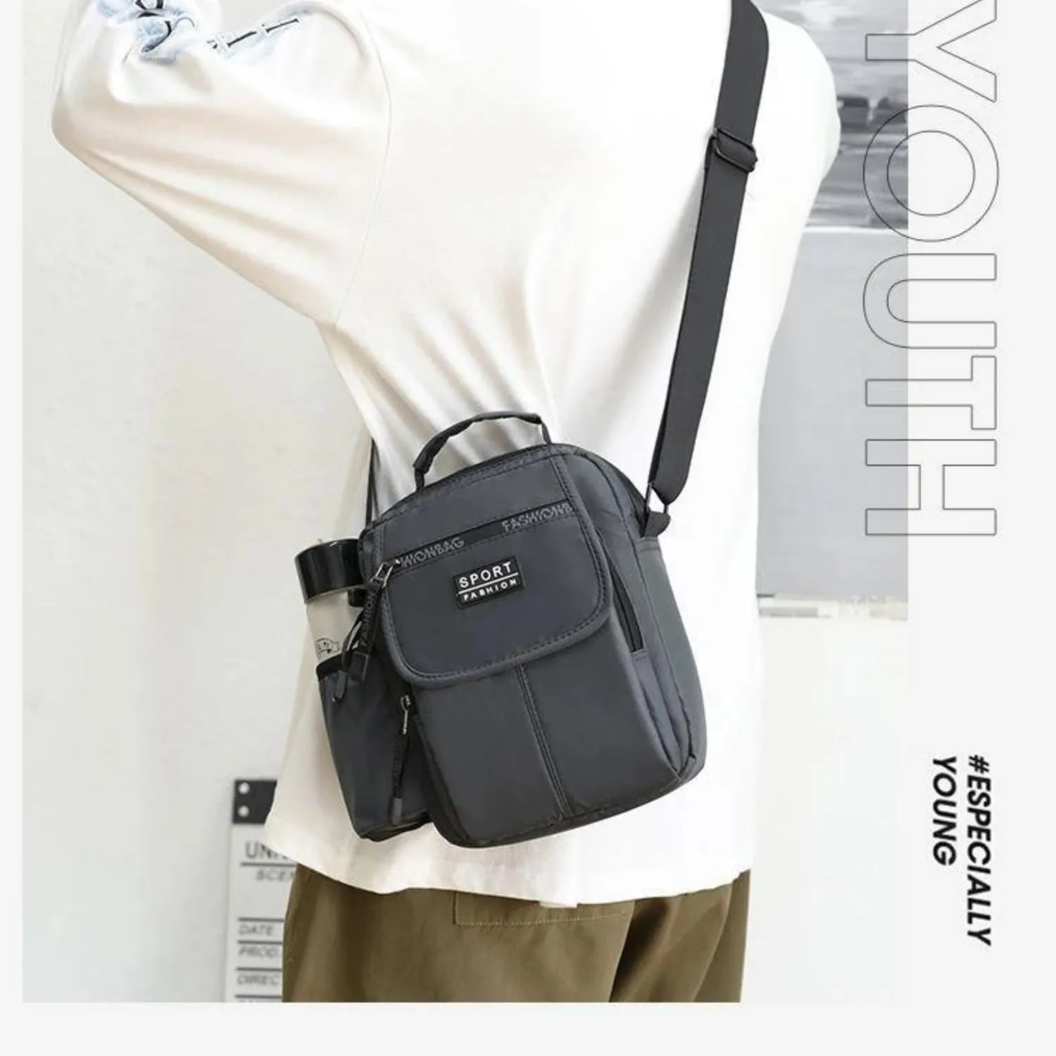 Sleek Waterproof Oxford Men's Crossbody Bag