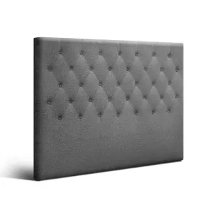 Soira Queen Size Premium Faux Linen Fabric Bedhead - Grey