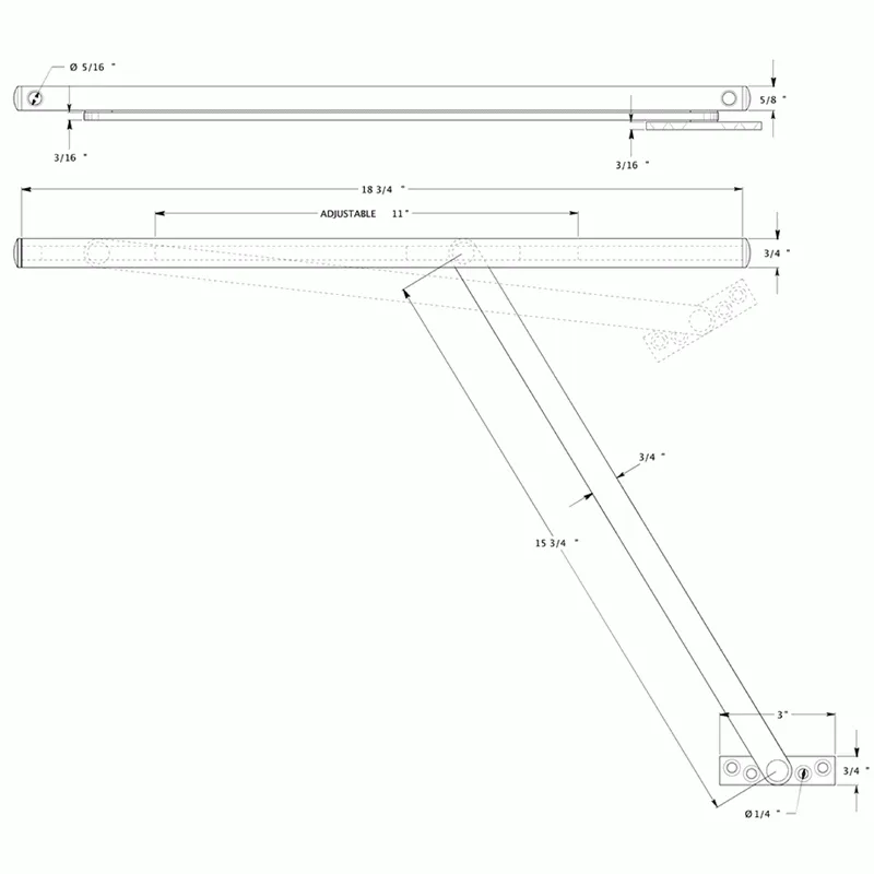 Solid Brass Overhead Door Holder (Antique Nickel Finish)