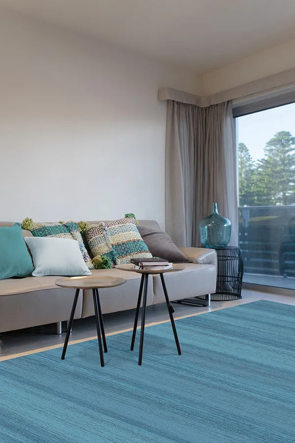 Solid Tonal Ocean Blue Tufted Rug