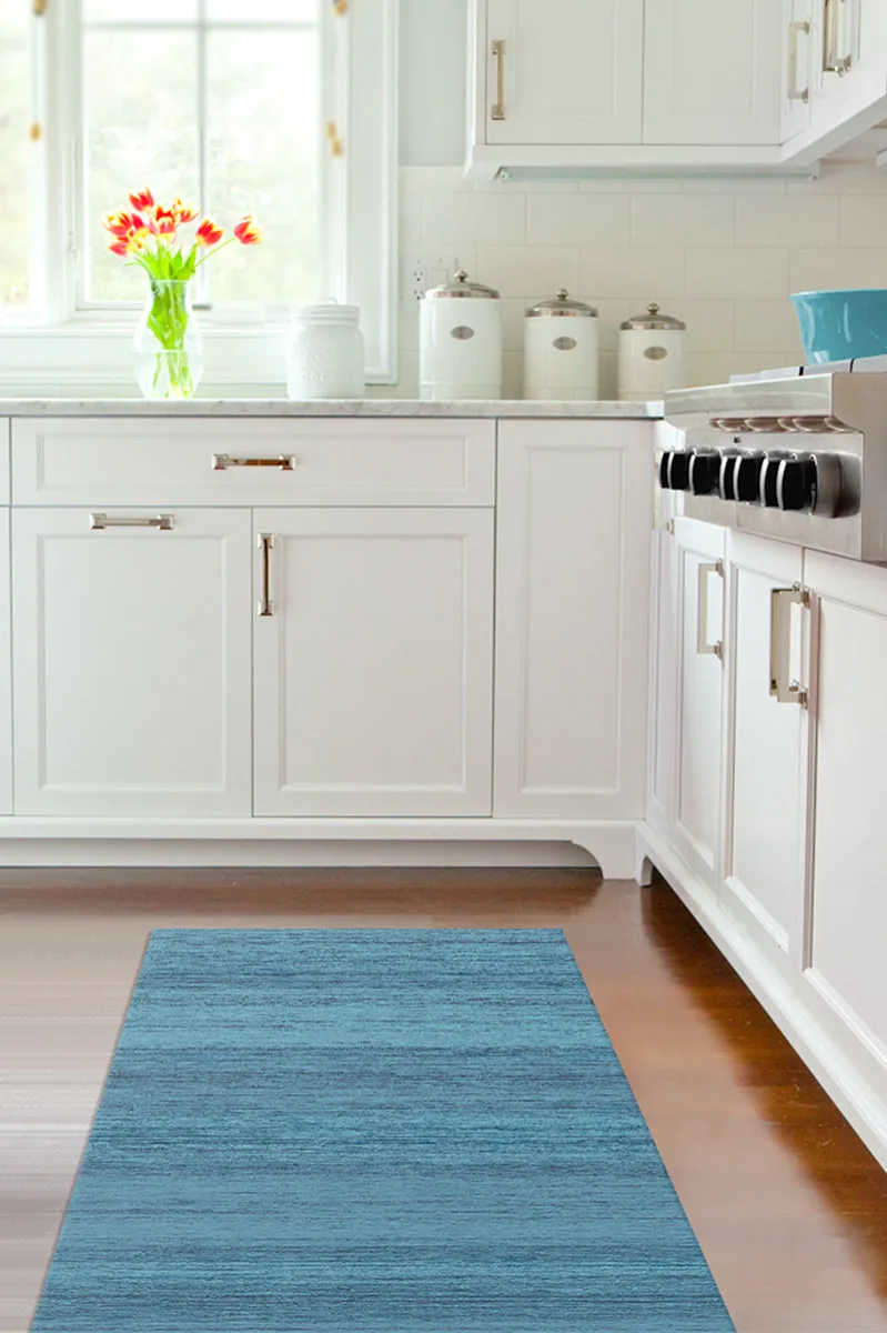 Solid Tonal Ocean Blue Tufted Rug