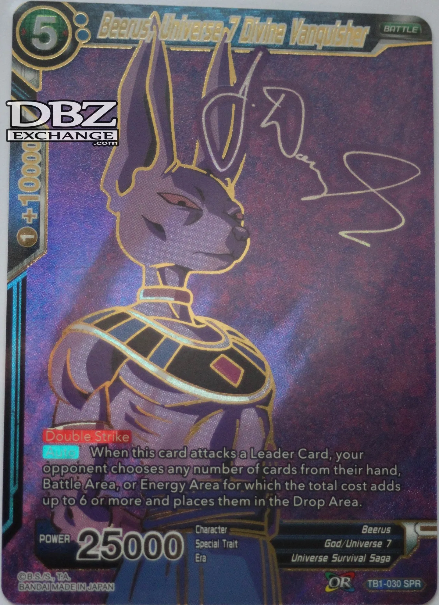 SPR - Alternate TB1-030 Beerus, Universe 7 Divine Vanquisher