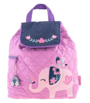 Stephen Joseph Quilted Backpack in Purple Elephant