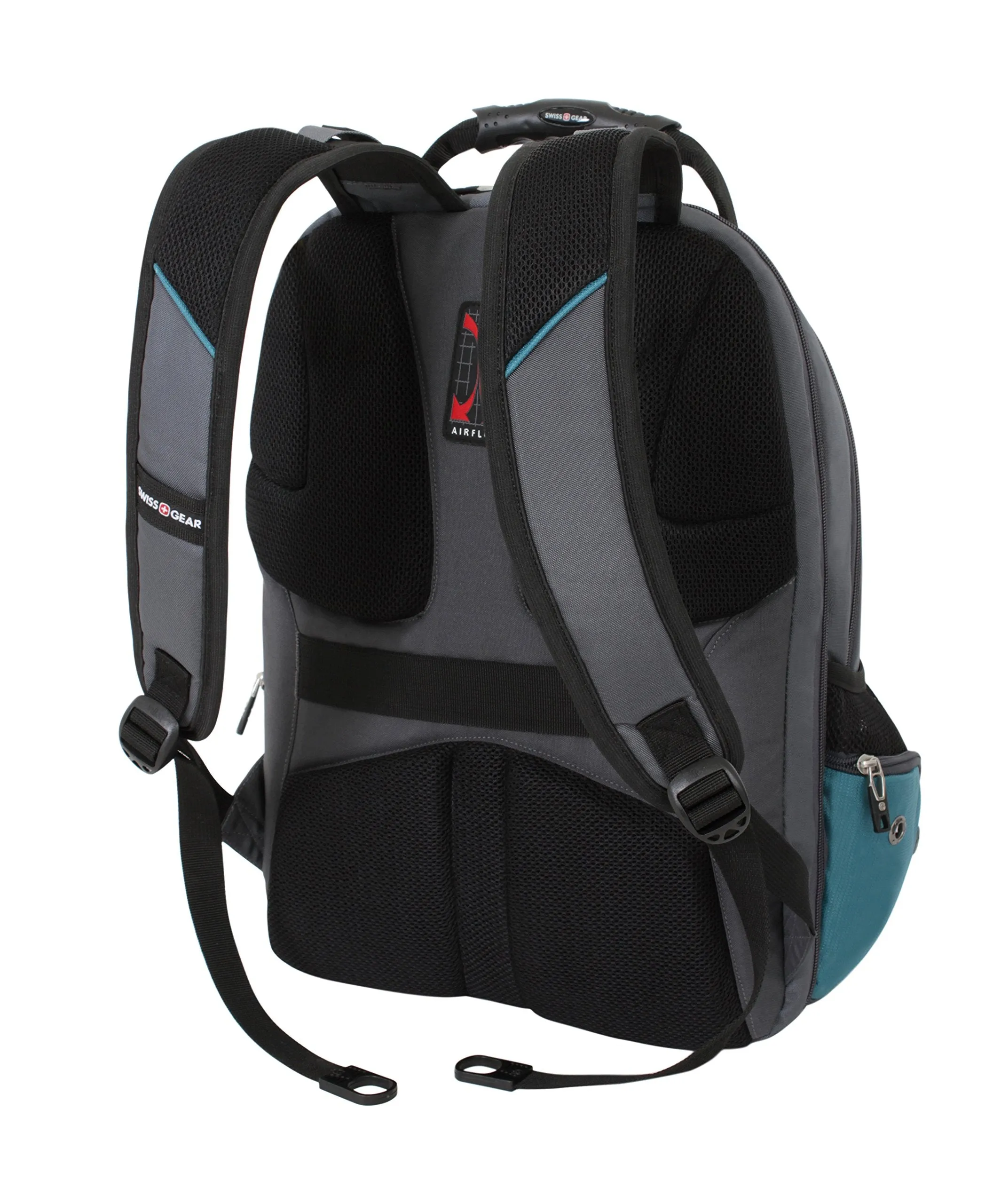 Swiss Gear SA6799 Gray with Teal TSA Friendly ScanSmart Laptop Backpack - Fits Most 15 Inch Laptops and Tablets
