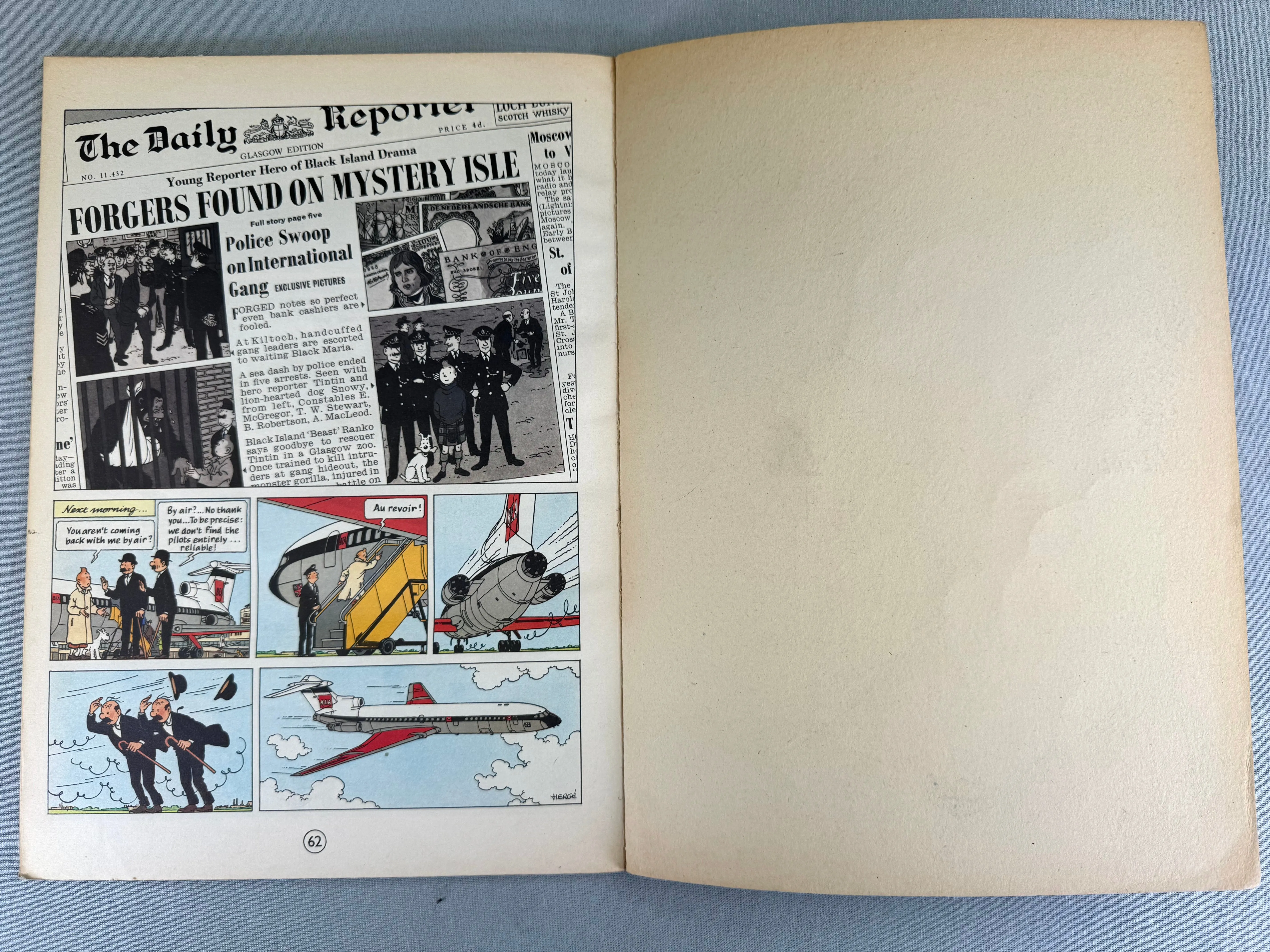 The Black Island - Methuen 1972 1st UK Paperback Edition Rare Tintin Book Herge