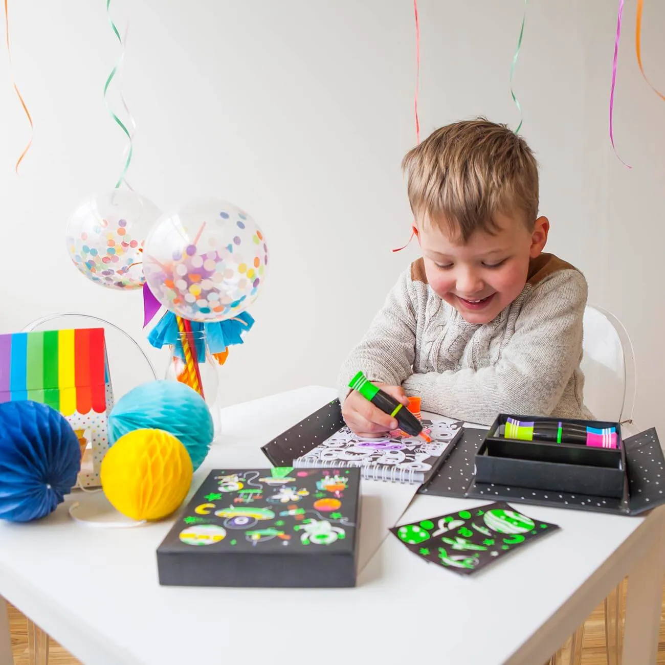 Tiger Tribe Neon Colouring Art Set - Outer Space