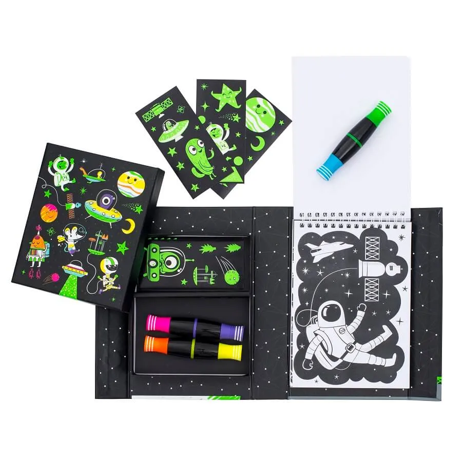 Tiger Tribe Neon Colouring Art Set - Outer Space