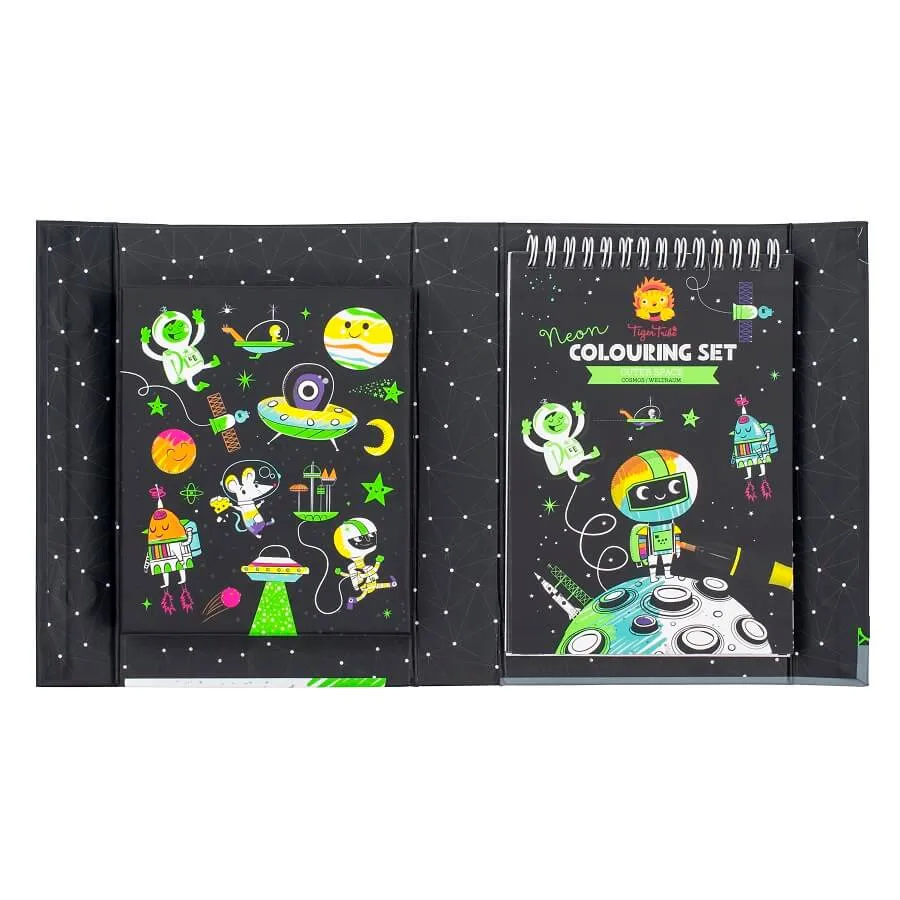 Tiger Tribe Neon Colouring Art Set - Outer Space