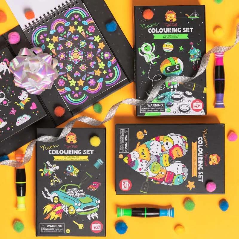Tiger Tribe Neon Colouring Art Set - Outer Space