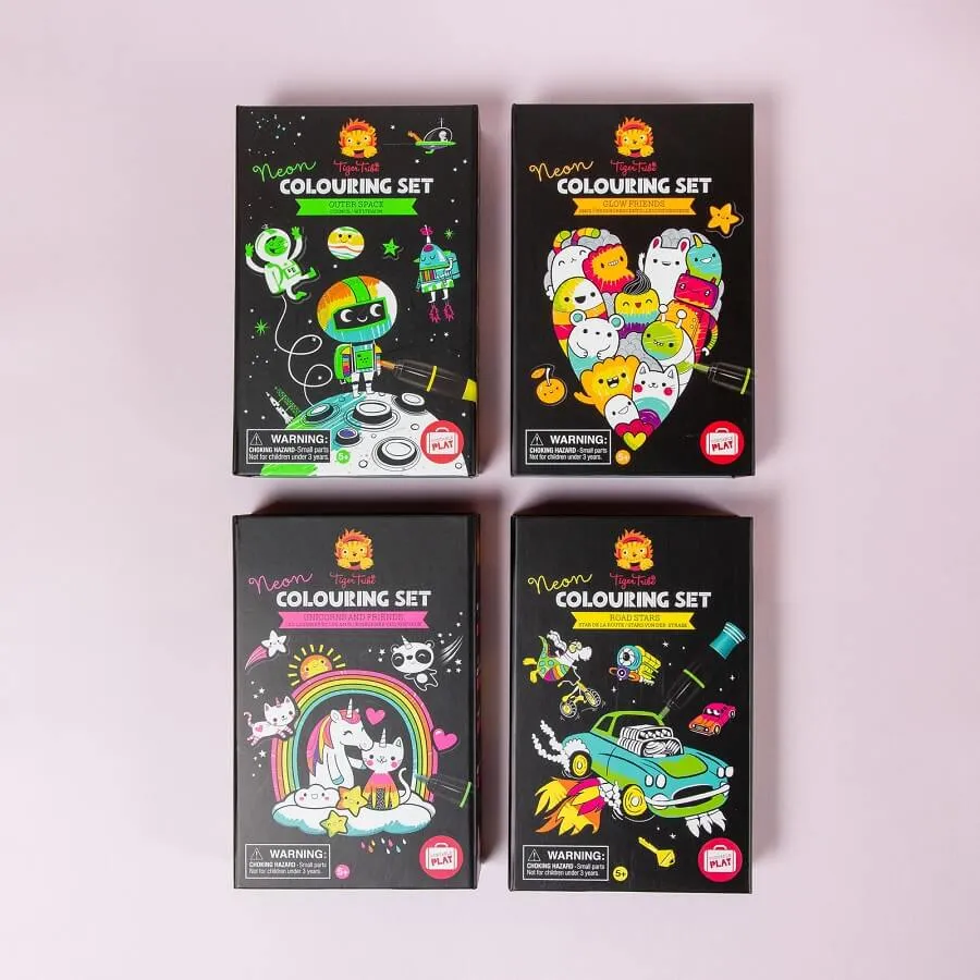 Tiger Tribe Neon Colouring Art Set - Outer Space