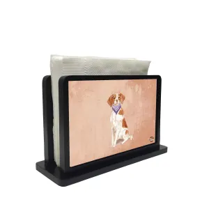 Tissue Holder Paper Napkin Stand - Purple Scarf Dog