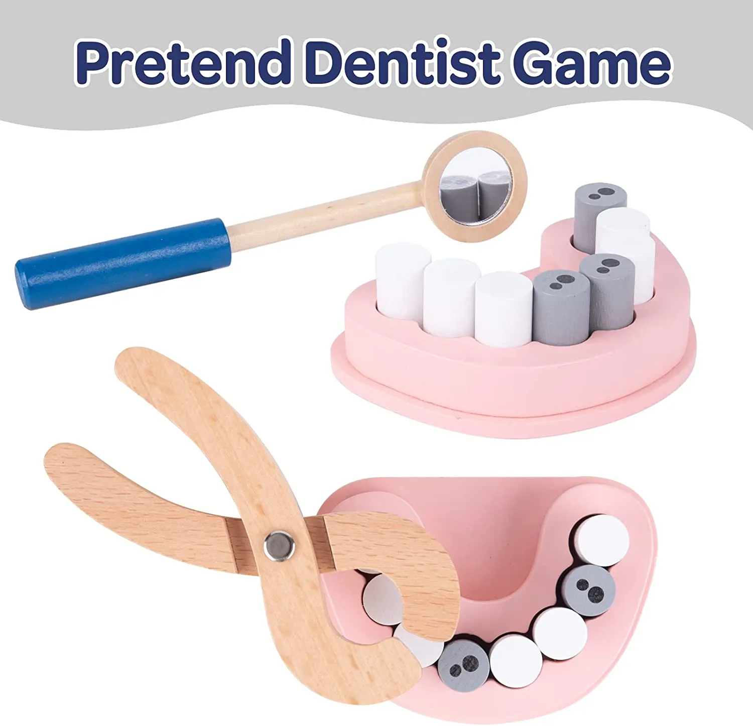 Tooky Toy Wooden Dentist Play Set in a Carry Bag