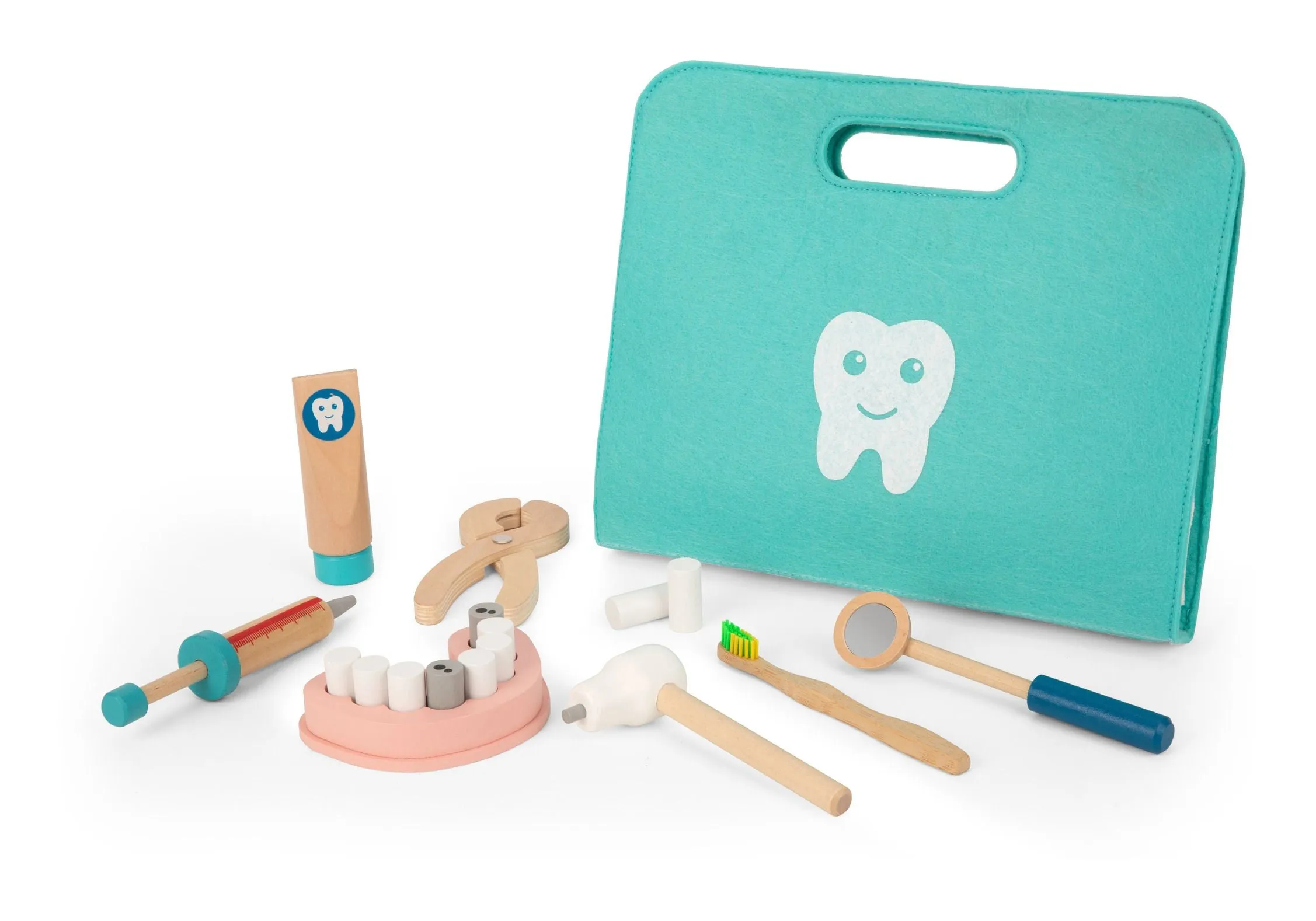 Tooky Toy Wooden Dentist Play Set in a Carry Bag