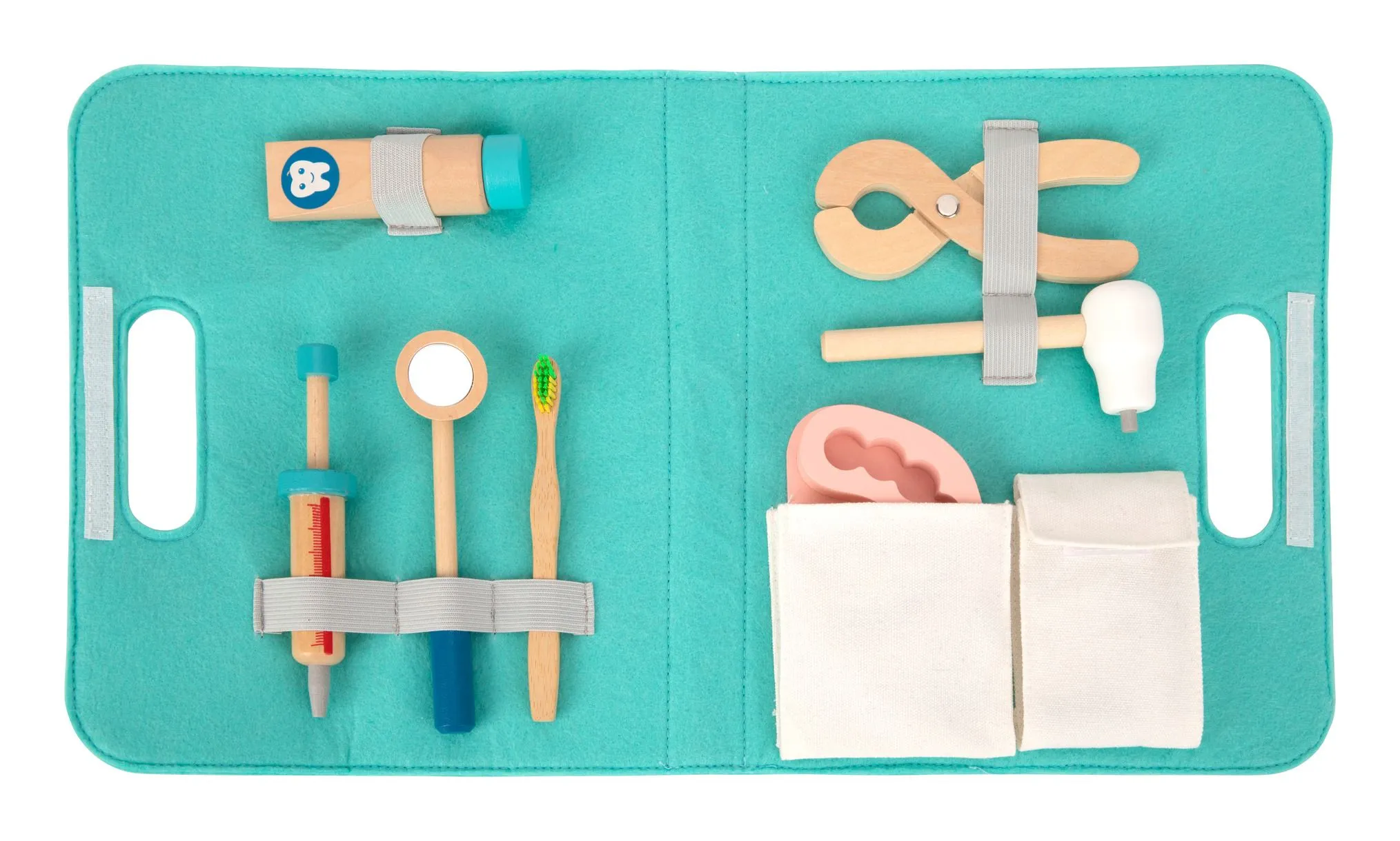Tooky Toy Wooden Dentist Play Set in a Carry Bag