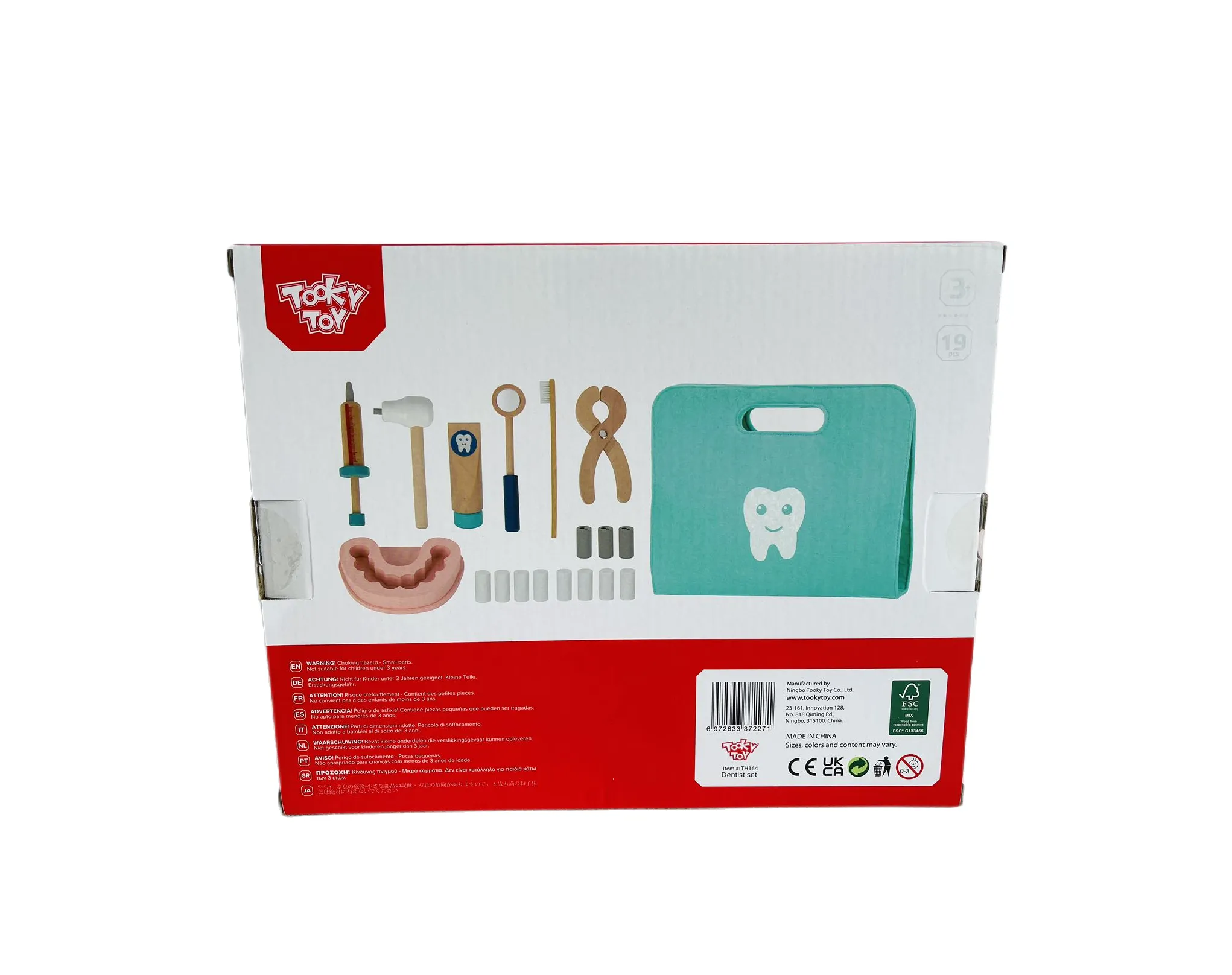Tooky Toy Wooden Dentist Play Set in a Carry Bag