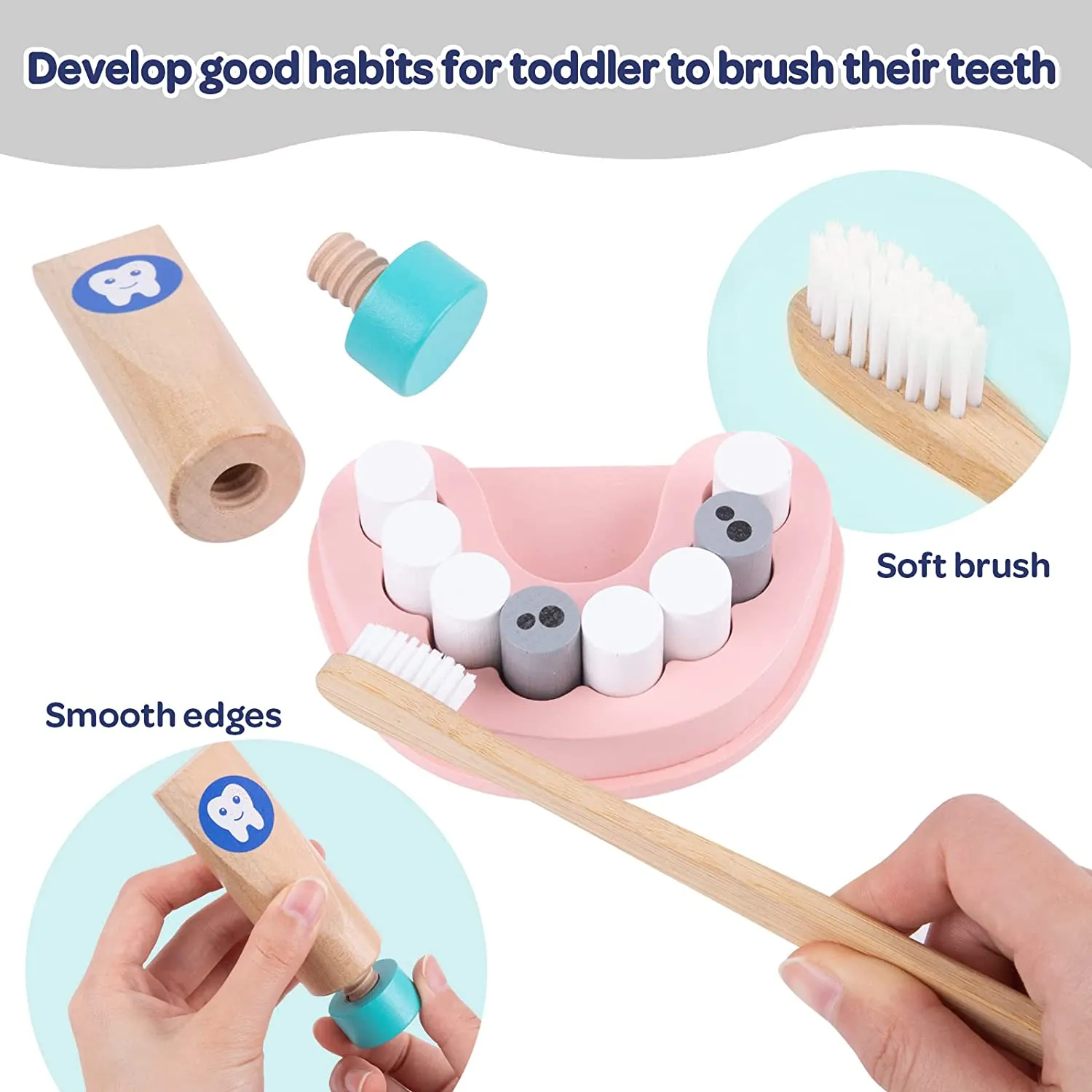 Tooky Toy Wooden Dentist Play Set in a Carry Bag