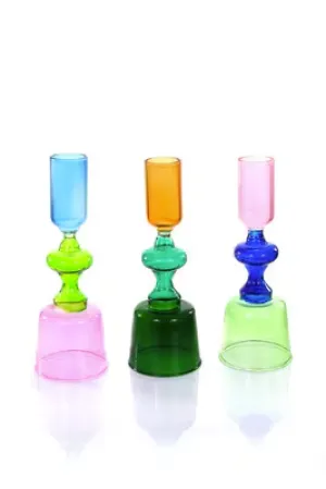 Tri-Color Candlesticks Small | Blue
