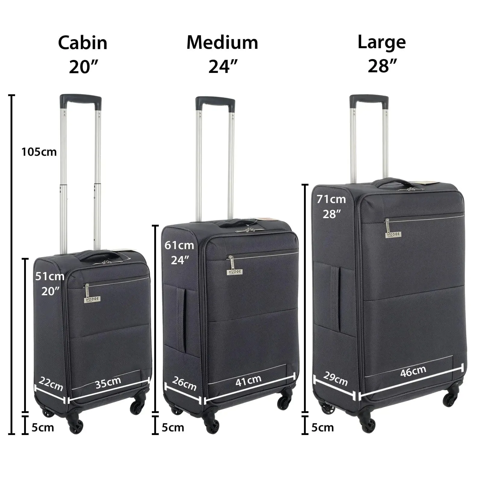 Ultra Light Trolley Case Soft Shell 4 Wheels Suitcase Travel Luggage