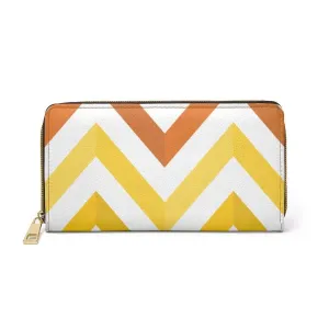 Uniquely You Womens Wallet - Zip Purse / White & Yellow Geometric