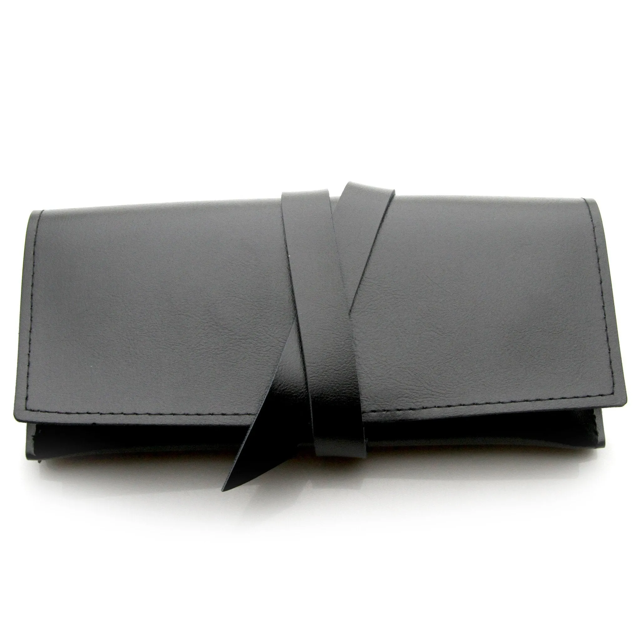 Vintage Faux Leather Wrap Eyewear Glasses Pouch A551