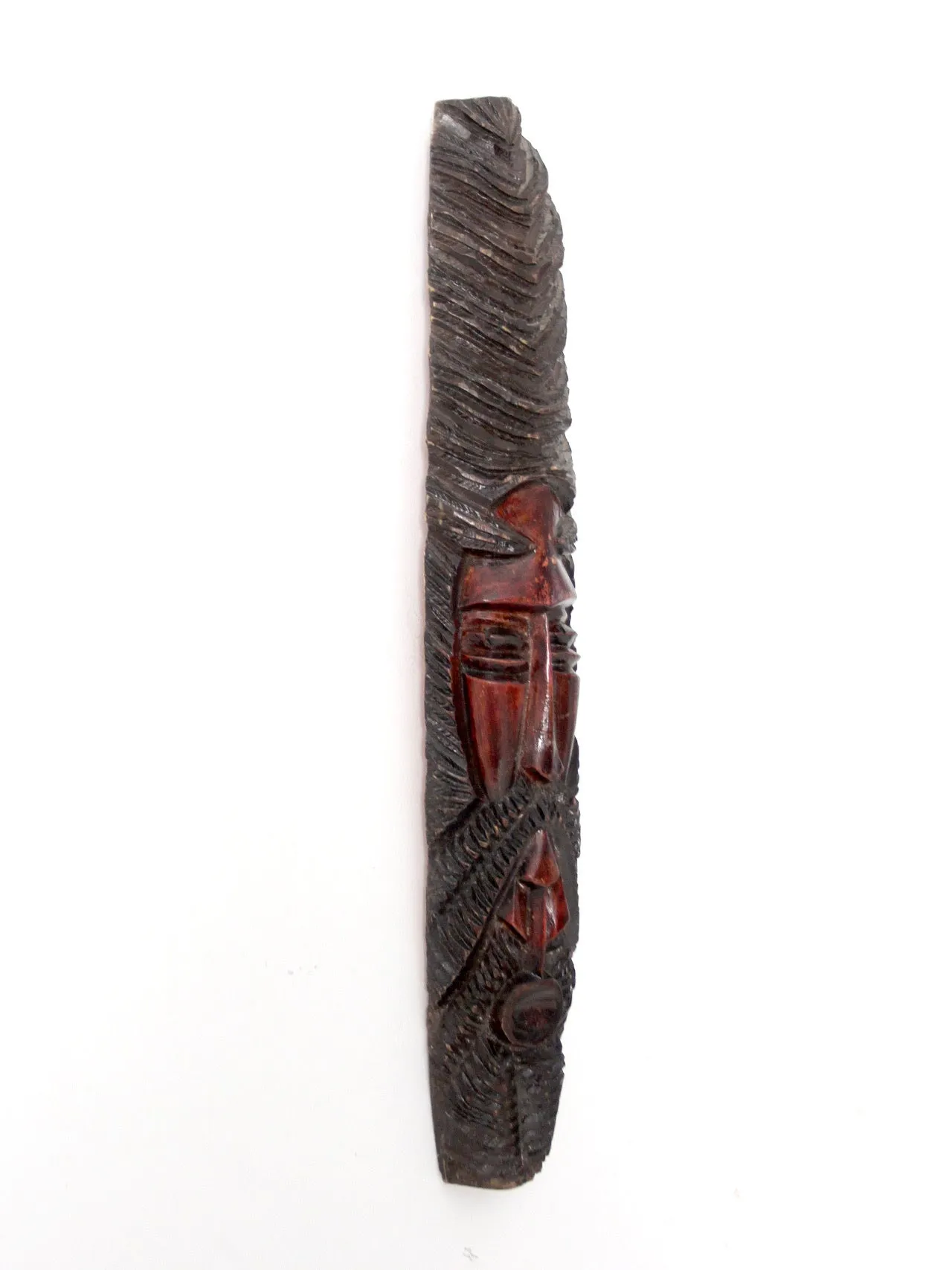vintage folk art carved wood face wall hanging